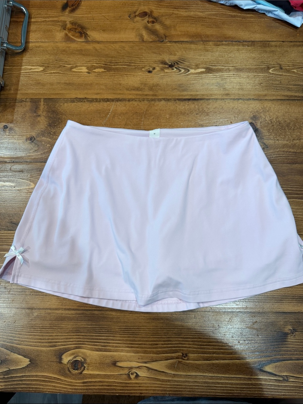Nulu light pink lululemon bow-detail mini skirt